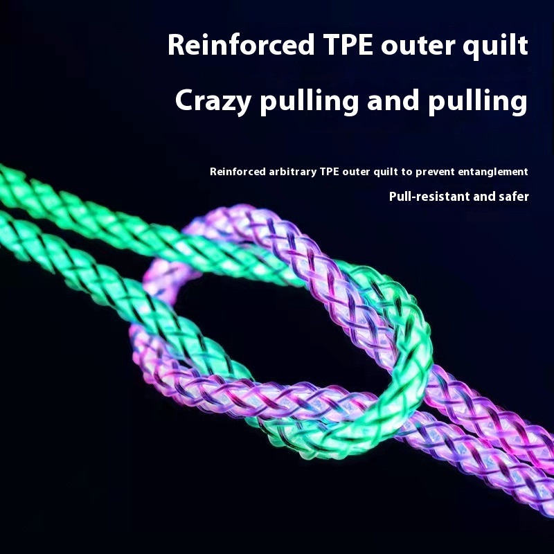 One-to-three Luminous Fast Charging RGB Data Cable – Bild 5