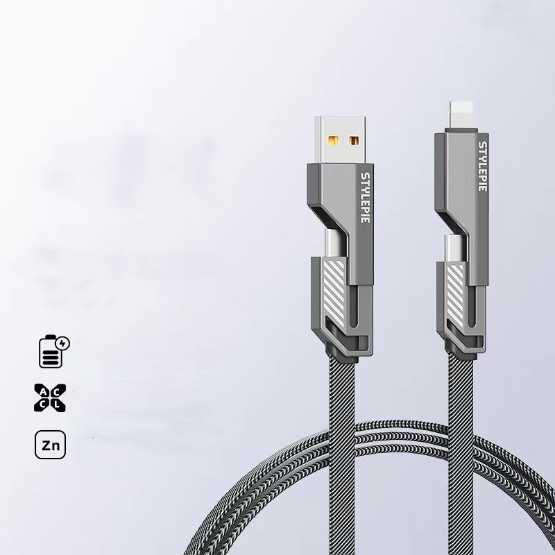 Four-in-one Fast Charge Data Cable Double-headed Tpyec Charging Cable – Bild 4