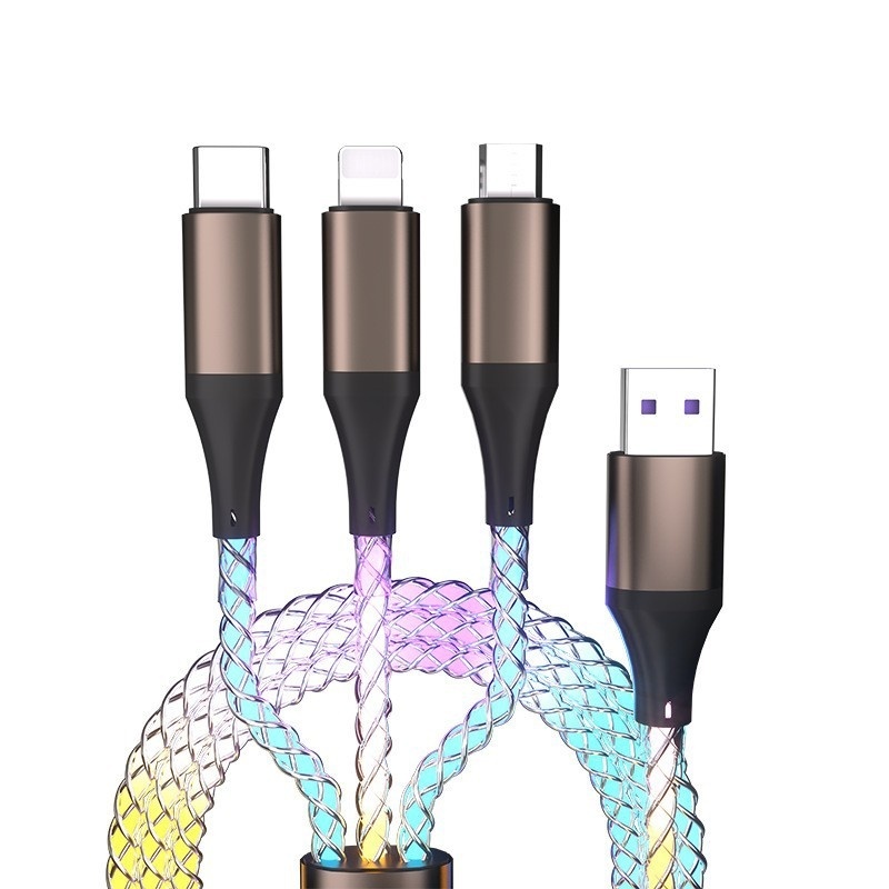 One-to-three Luminous Fast Charging RGB Data Cable – Bild 7