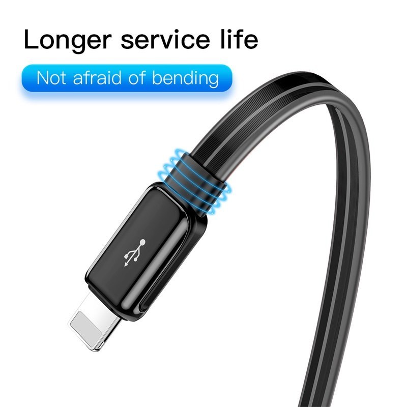 Compatible With , Compatible With , Baseus Flat Glowing 2.4A USB Cable For Xs Max 8 Plus 1M Fast Charging Sync Data Line LED USB Cable For SE 7 Cabo – Bild 3
