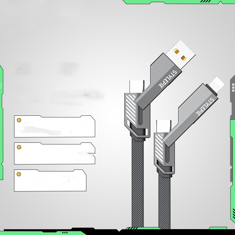 Four-in-one Fast Charge Data Cable Double-headed Tpyec Charging Cable – Bild 5