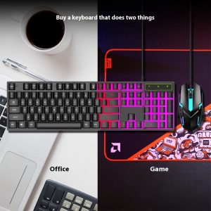 Alternative view of Gaming Keyboard Desktop Computer Wired E-sports Keyboard