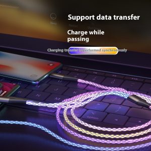 Alternative view of One-to-three Luminous Fast Charging RGB Data Cable