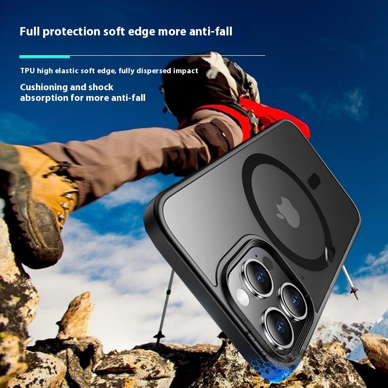 Phone Case Frosted Skin Feeling Inner Airbag Drop-resistant Applicable Iphone15pro Max Magnetic Protective Shell – Bild 3