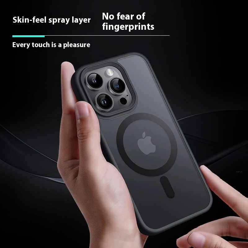 Phone Case Frosted Skin Feeling Inner Airbag Drop-resistant Applicable Iphone15pro Max Magnetic Protective Shell – Bild 2